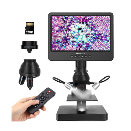 Andonstar AD249S-P 10,1" Microscope numérique à 3 lentilles HDMI pour pièces de monnaie