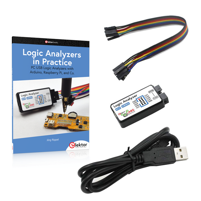 Offre groupée : Logic Analyzers in Practice (livre) + Analyseur logique USB (8 voies, 24 MHz)