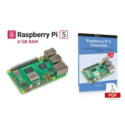 Offre groupée : Raspberry Pi 5 (4 Go) + Raspberry Pi 5 Essentials (livre numérique)