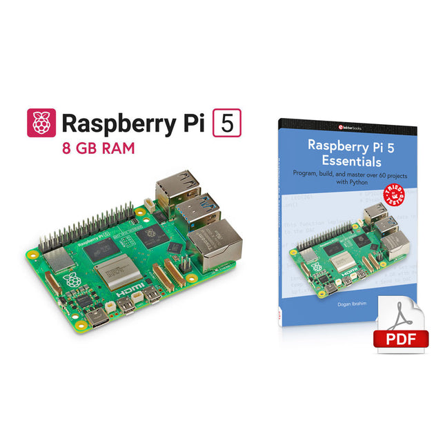 Offre groupée : Raspberry Pi 5 (8 Go) + Raspberry Pi 5 Essentials (livre numérique)