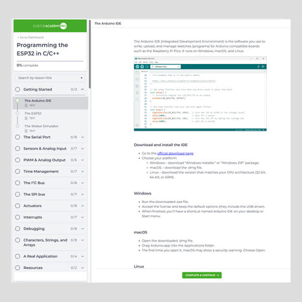 ESP32 with Arduino C/C++ Programming Course (Elektor Academy Pro)