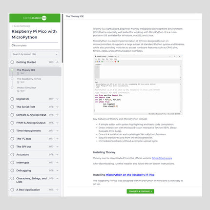 Raspberry Pi Pico with MicroPython Programming Course (Elektor Academy Pro)