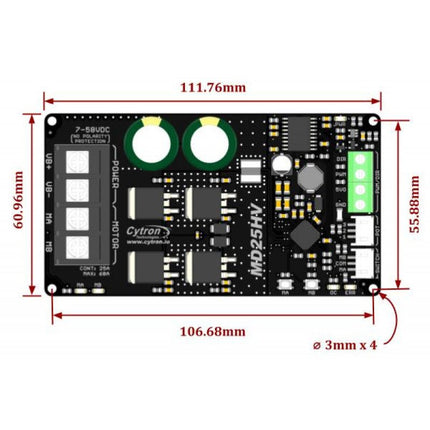 Cytron 25Amp 7 - 58 V High Voltage DC Motor Driver - Elektor