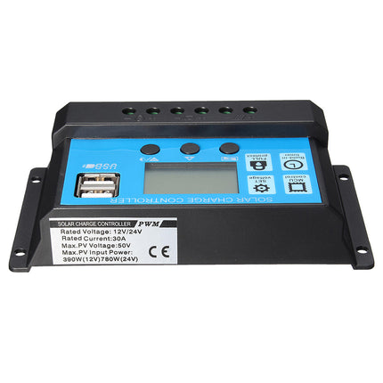 USB Solar Panel Battery Regulator Charge Intelligent Controller (12/24 V, 10 A)